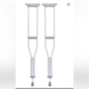 Medline Standard Aluminum Push-Button Adjustable Crutches NWT